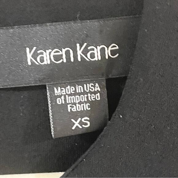 Karen Kane Mini Shift Dress Asymmetric Front Hem Sleeveless Women size XS Black - Picture 4 of 11